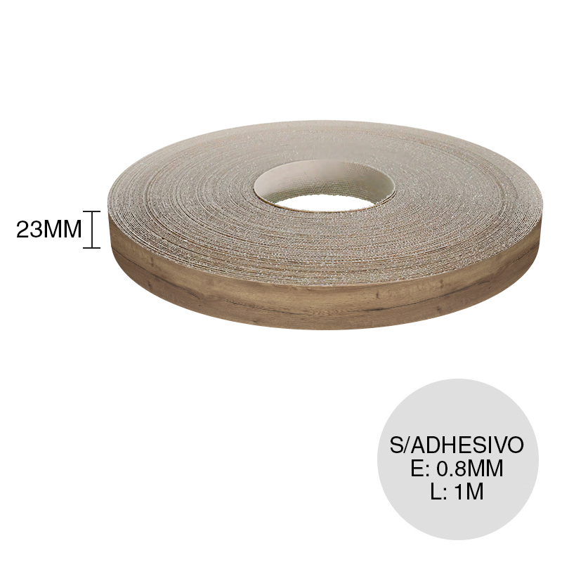 Canto ABS sin adhesivo H1181 ST37 roble halifax tabaco 0.8mm x 23mm x 1m