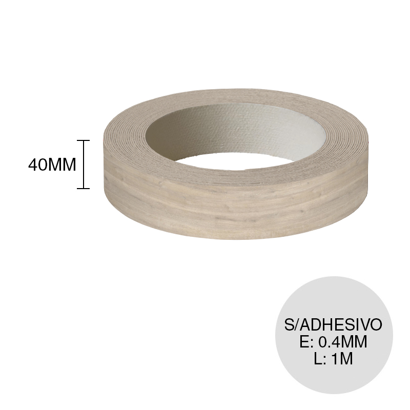 Canto ABS sin adhesivo H1312 ST10 roble whiteriver beige arena 0.4mm x 40mm x 1m