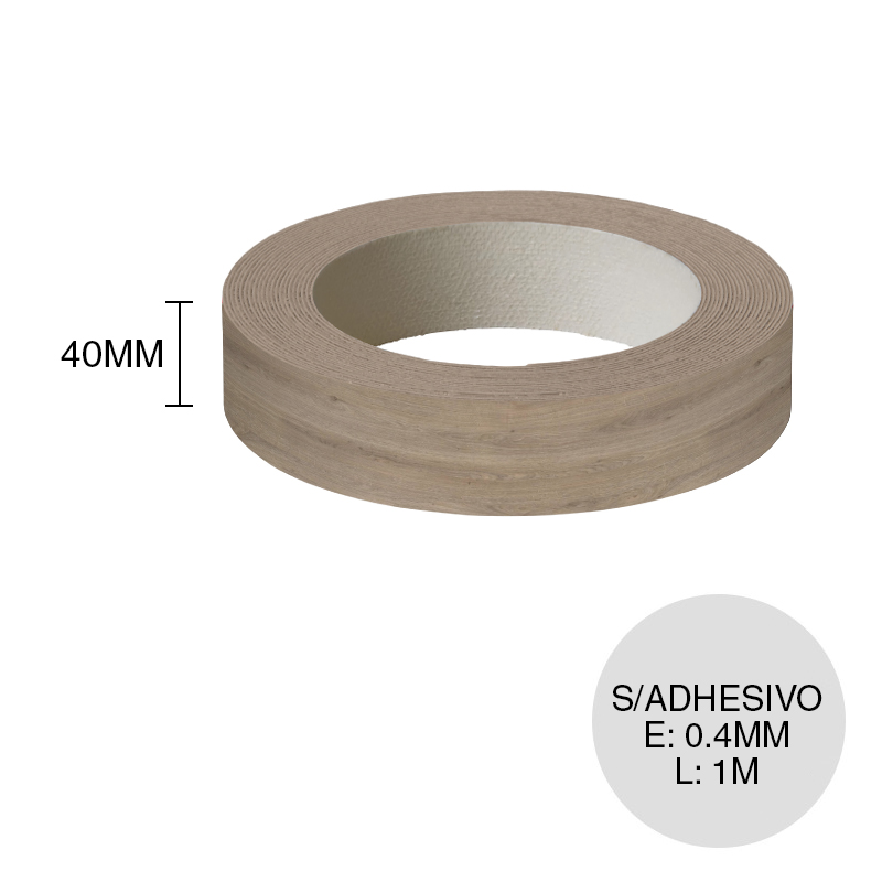 Canto ABS sin adhesivo H1399 ST10 roble denver marron trufa 0.4mm x 40mm x 1m
