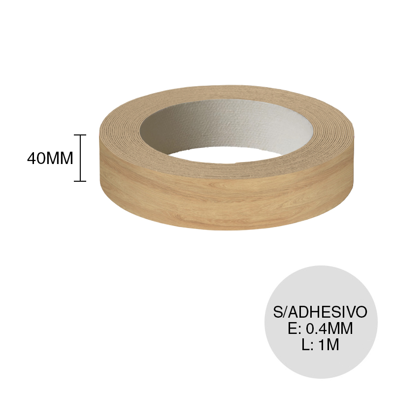 Canto ABS sin adhesivo H3730 ST10 hickory natural 0.4mm x 40mm x 1m