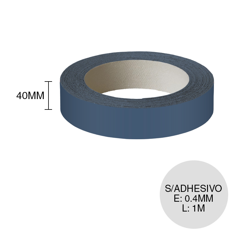 Canto ABS sin adhesivo U504 ST9 azul cosmico 0.4mm x 40mm x 1m