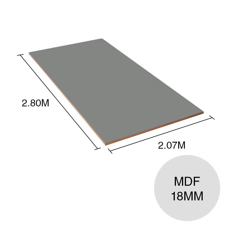 Tablero melamina MDF PerfectSense PG gris macadan 18mm x 2.07m x 2.80m