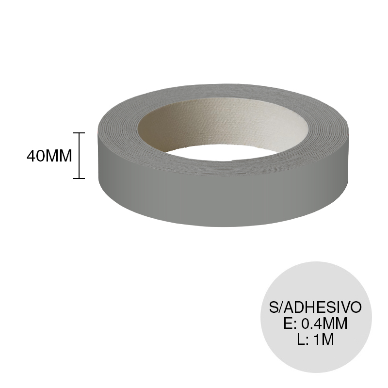 Canto ABS sin adhesivo U732 ST9 gris macadan 0.4mm x 40mm x 1m