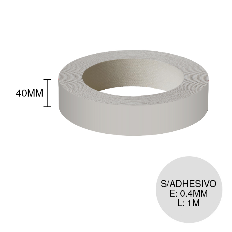 Canto ABS sin adhesivo U763 ST9 gris perla 0.4mm x 40mm x 1m