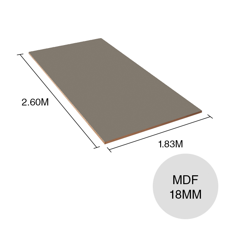 Tablero melamina MDF ST9 gris cubanita 18mm x 1.83m x 2.60m