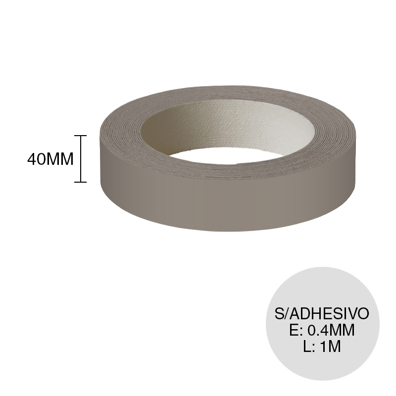Canto ABS sin adhesivo U767 ST9 gris cubanita 0.4mm x 40mm x 1m