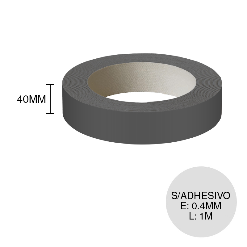 Canto ABS sin adhesivo U963 ST9 gris sombra 0.4mm x 40mm x 1m
