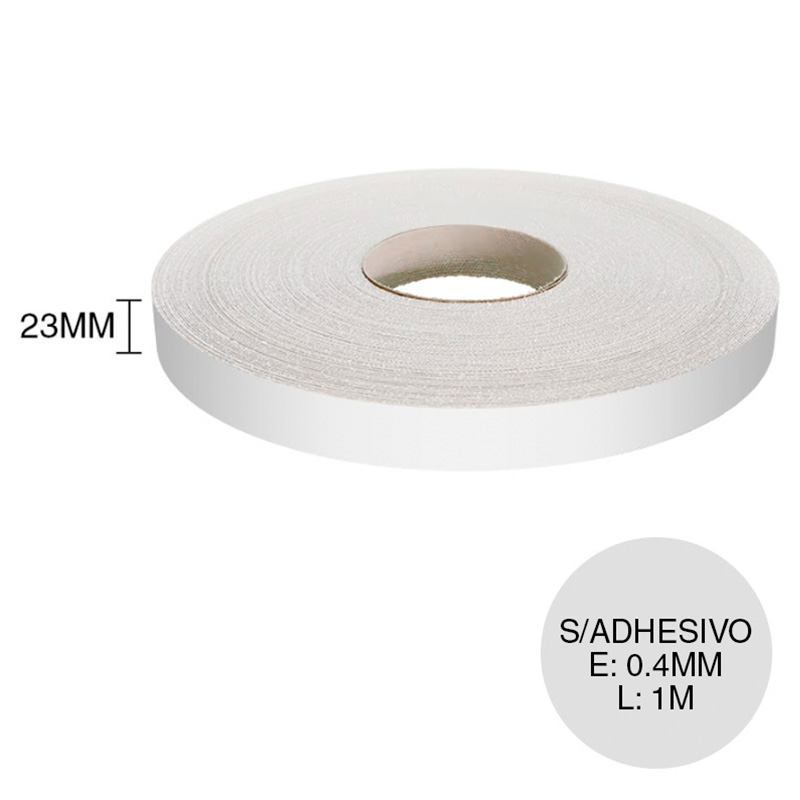Canto ABS sin adhesivo W1100 ST9 blanco alpino 0.4mm x 23mm x 1m