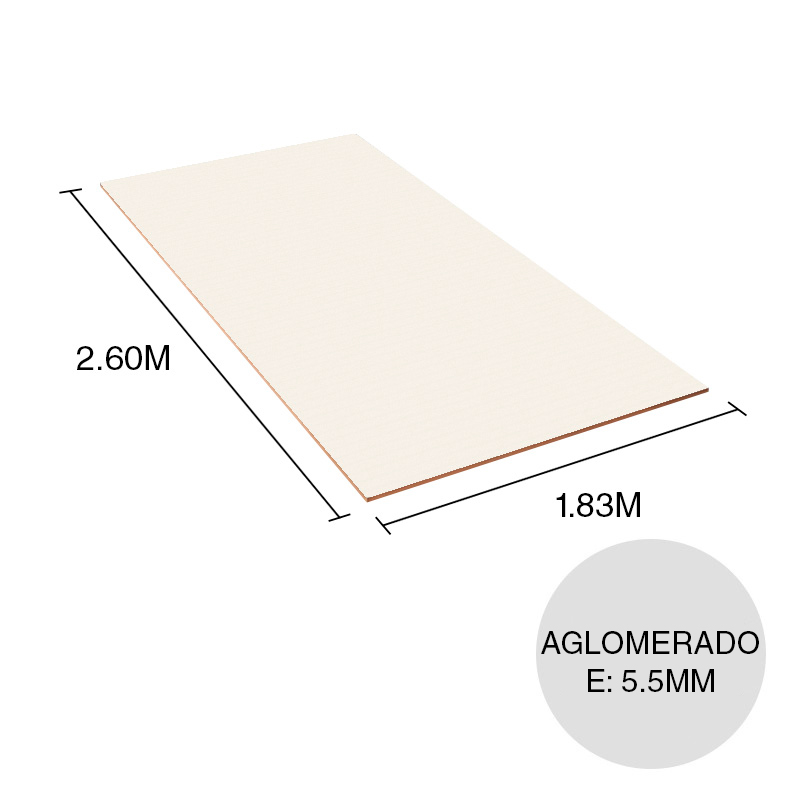 Revestimiento melamina Aglomerado W954 ST14 blanco 5.5mm x 1.83m x 2.60m