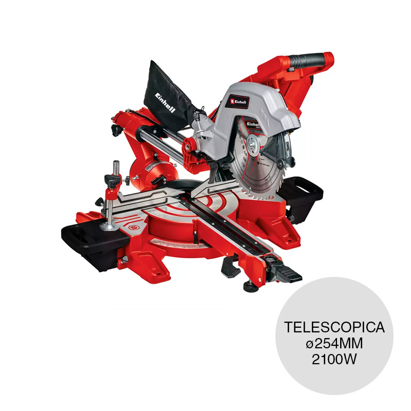 Sierra ingletadora telescopica TE-SM dual ø 254mm 2100w 4800rpm