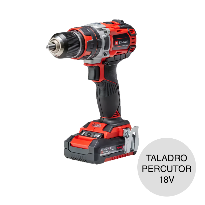 Taladro atornillador percutor TE-CD 18/50 inalambrico kit 18v mandril 13mm