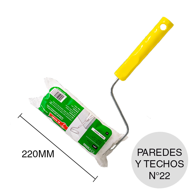 Rodillo N°22 Linea Profesional Paredes y Techos poliester tubo 40mm x 220mm