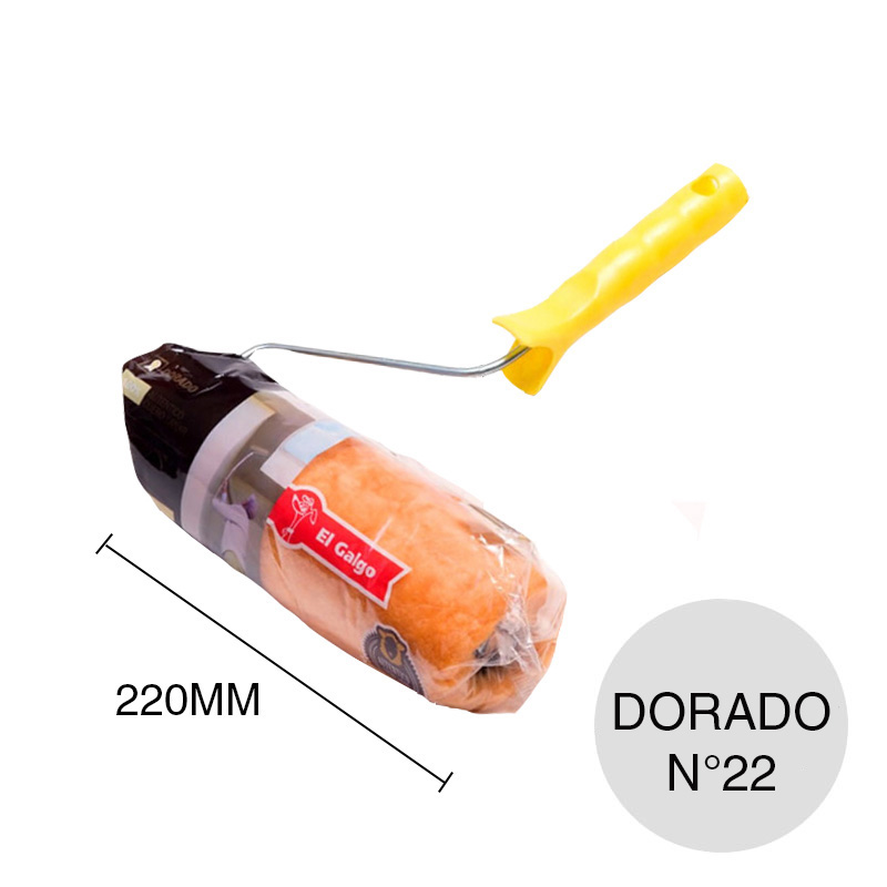 Rodillo pinturas N°22 Linea Cuero Lanar Dorado tubo 50mm x 220mm