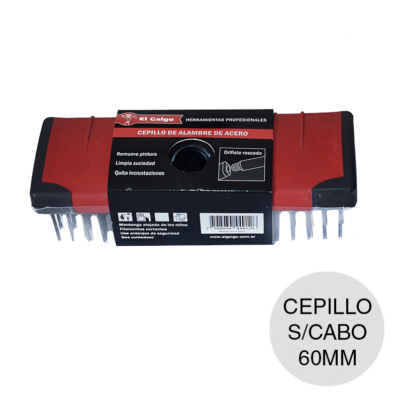 Cepillo alambre acero manual s/cabo 60mm x 190mm