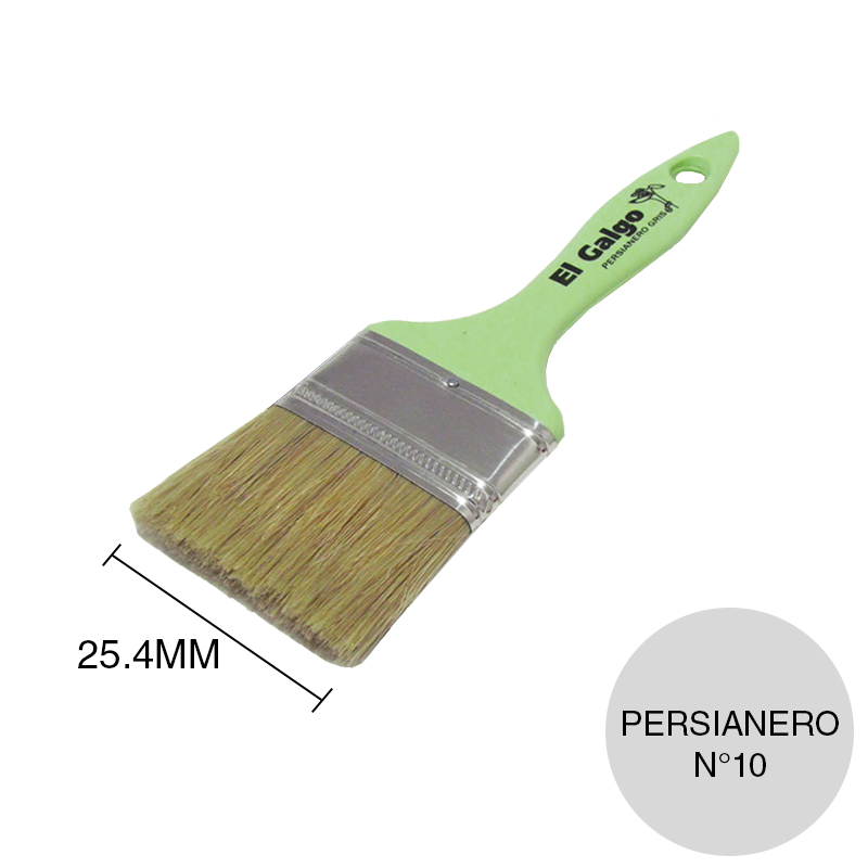 Pincel pinturas N°10 linea hogar y obra persianero cerda blanca virola/1 x 25.4mm