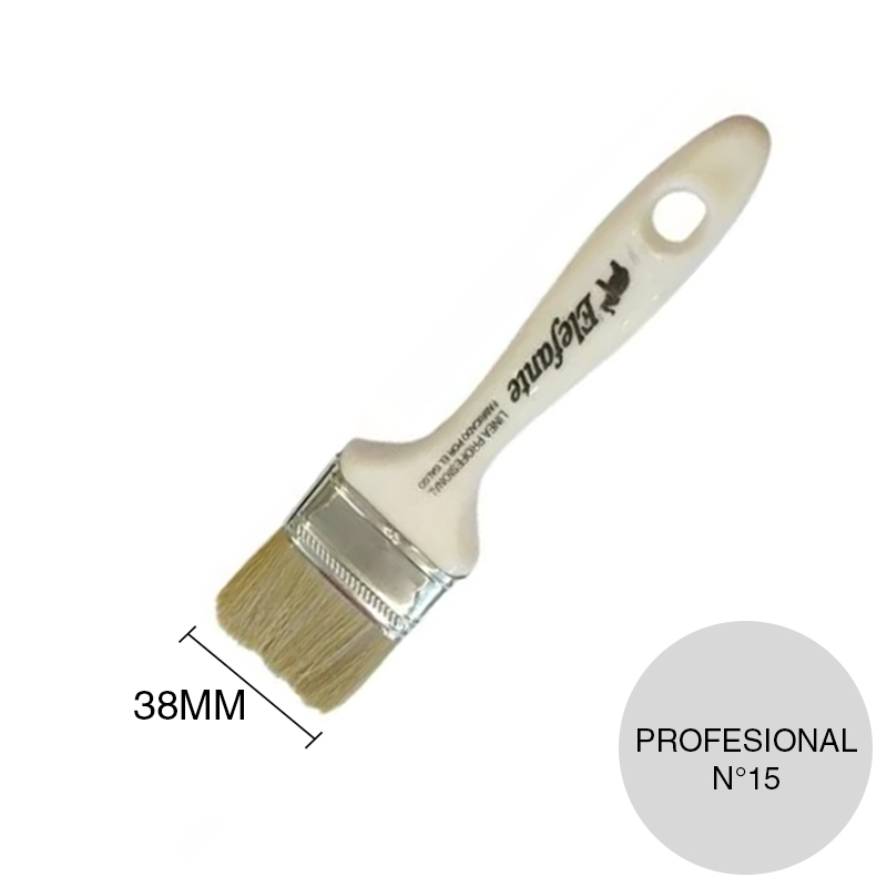 Pincel pinturas sinteticas N°15 Linea Elefante Profesional cerda natural virola/2 x 38mm