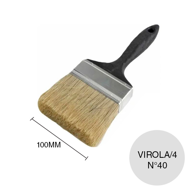 Pinceleta Nº40 plastico linea obra virola/4 x 100mm