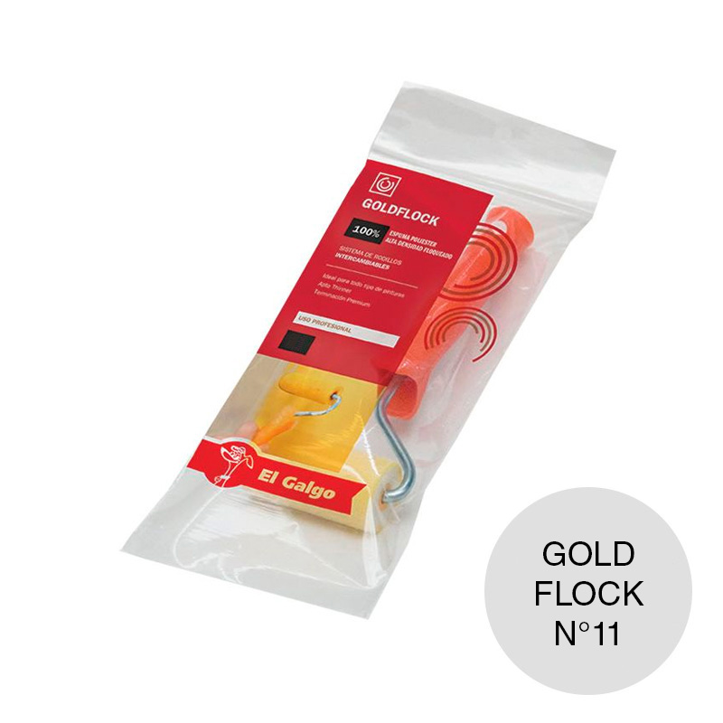 Rodillo mini Nº11 linea Premium Gold Flock espuma tubo 20mm x 110mm