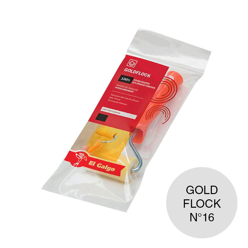 Rodillo mini Nº16 linea Premium Gold Flock espuma tubo 20mm x 160mm