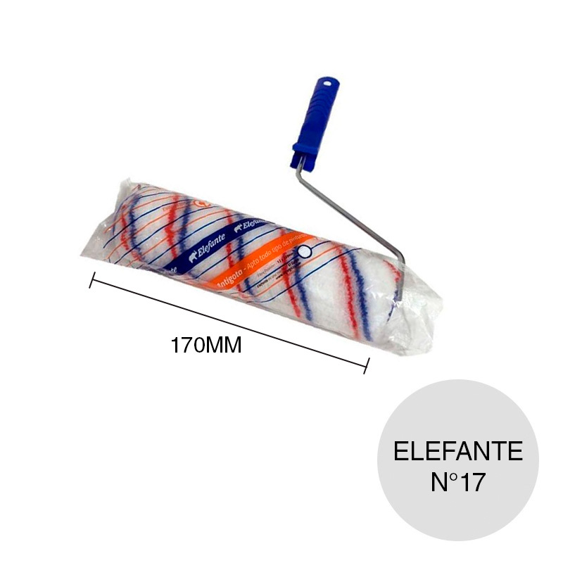 Rodillo antigota Nº17 lana sintetica linea Elefante tubo 40mm x 170mm