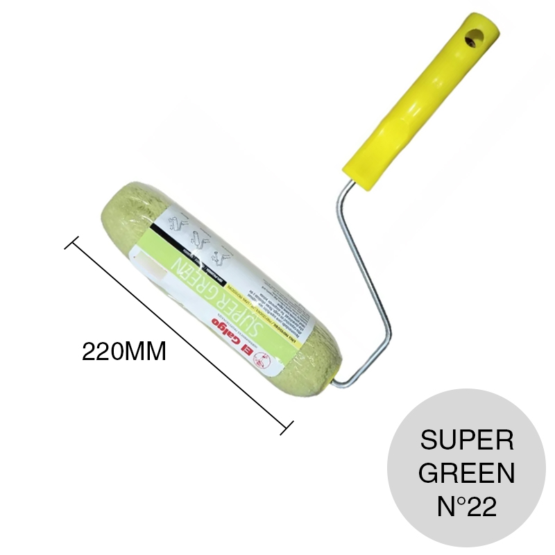 Rodillo pinturas N°22 linea profesional super green tubo 40mm x 220mm