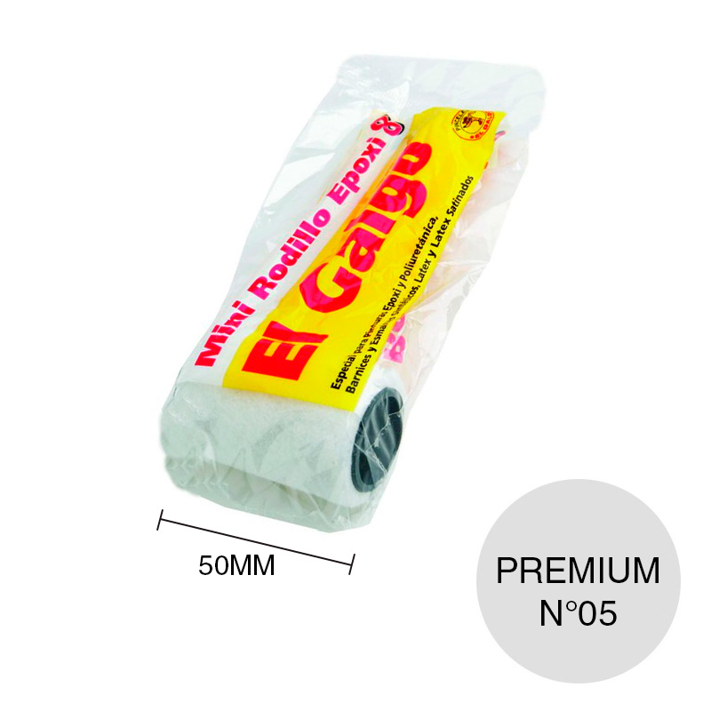 Rodillo mini Nº05 epoxi lana sintetica linea Premium tubo 40mm x 50mm