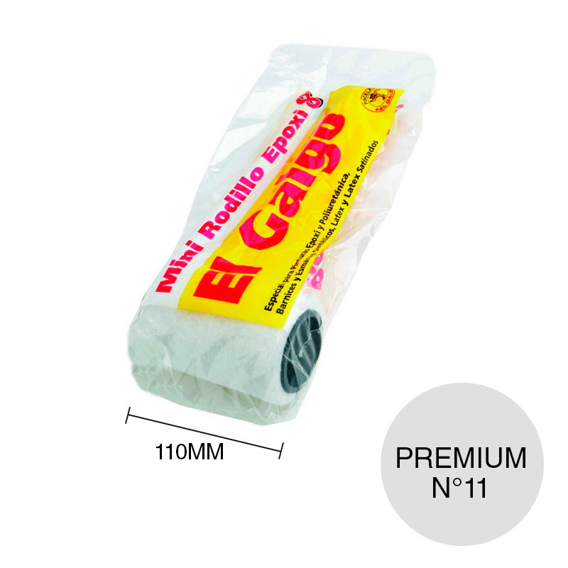 Rodillo mini Nº11 epoxi cabo corto lana sintetica linea Premium tubo 40mm x 110mm