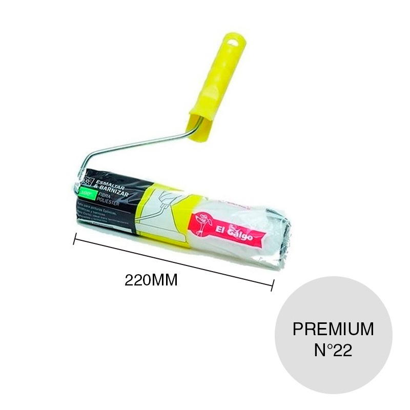Rodillo esmaltar y barnizar Nº22 lana sintetica linea Premium tubo 40mm x 220mm