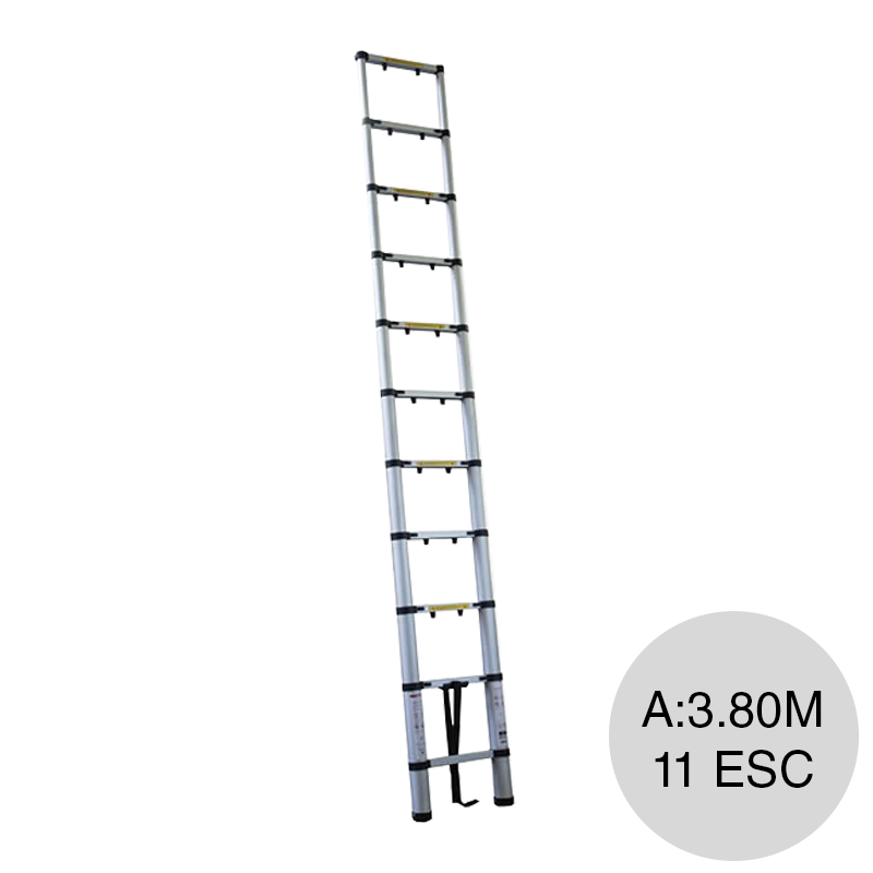 Escalera telescopica aluminio Linea Next 11 escalones altura x 3.8m
