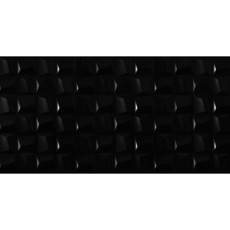 Revestimiento ceramico Cubic Black negro satinado borde rectificado 450mm x 900mm 4u x caja 1.62m²