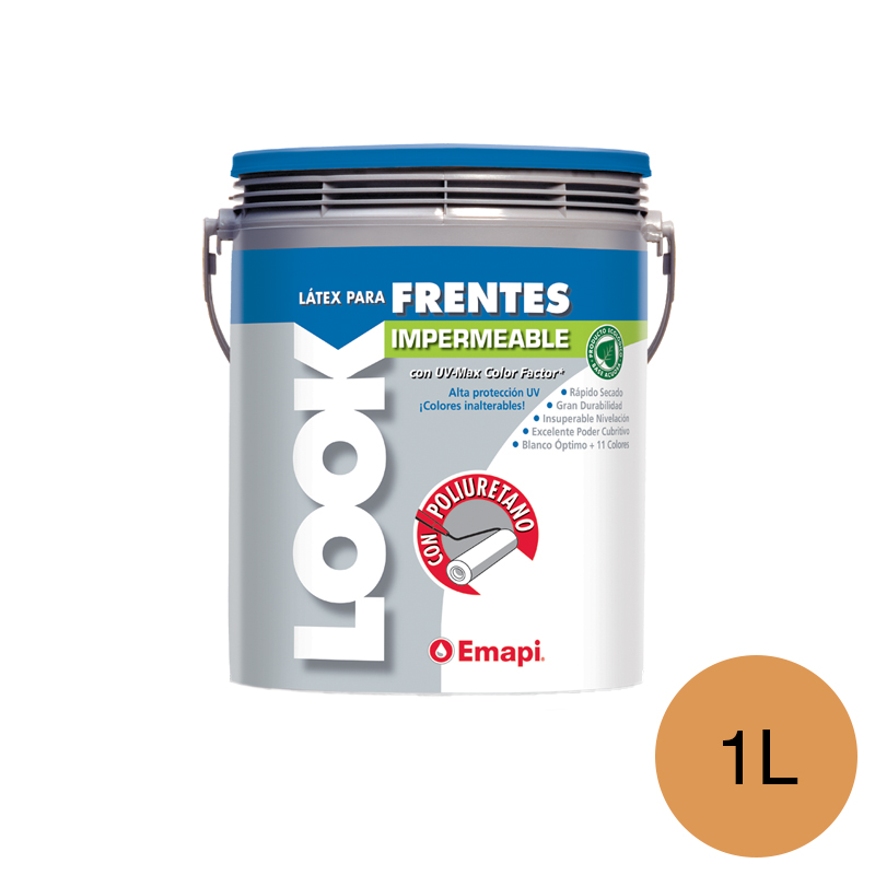 Pintura latex poliuretano acrilico Look frentes exterior ocre mate balde x 1l