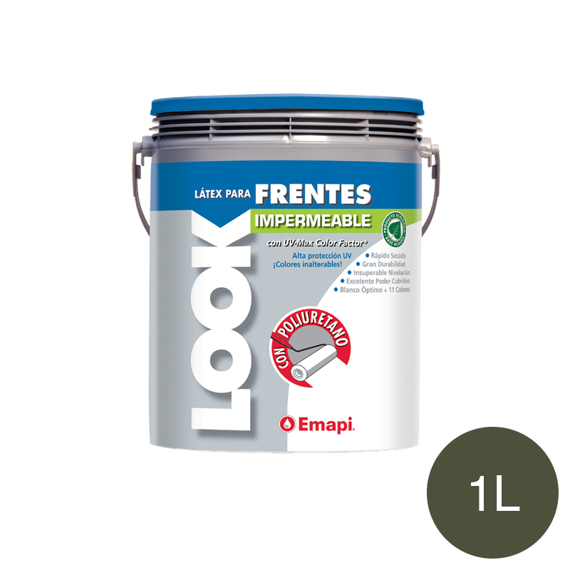 Pintura latex poliuretano acrilico Look frentes exterior cemento mate balde x 1l