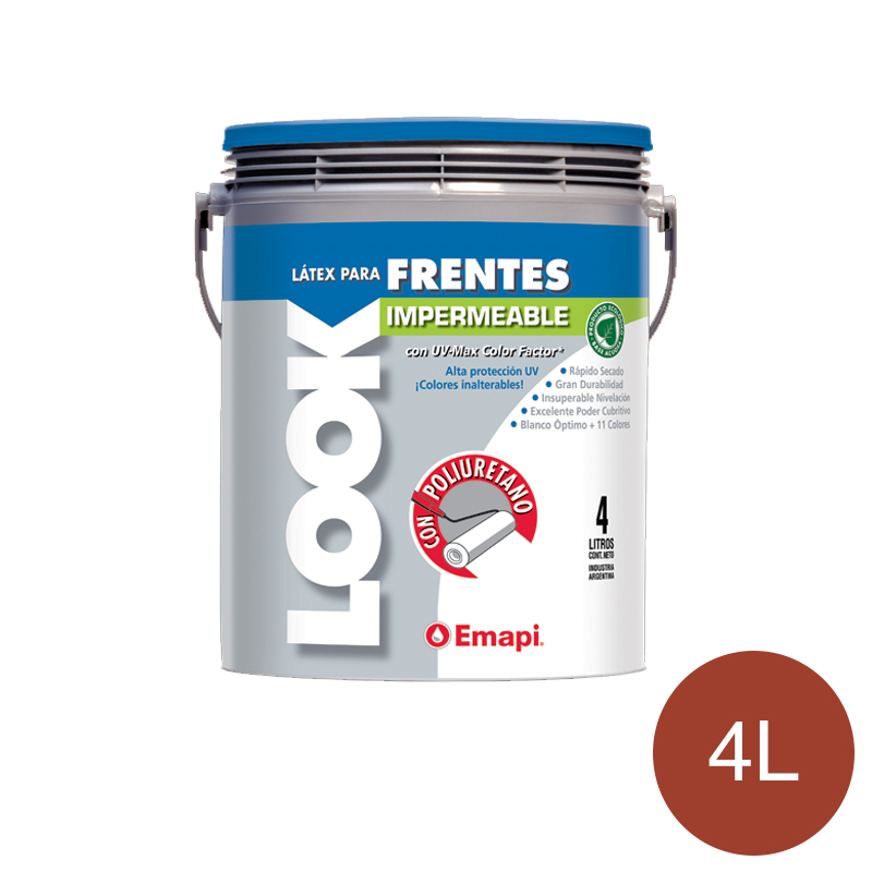 Pintura latex acrilico Look Frentes exterior teja mate balde x 4l