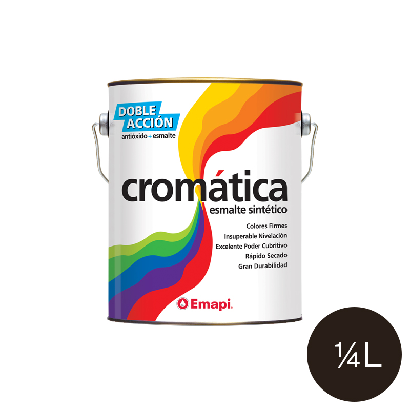 Esmalte sintetico Cromatica doble accion exterior interior marron brillante lata x 1/4l