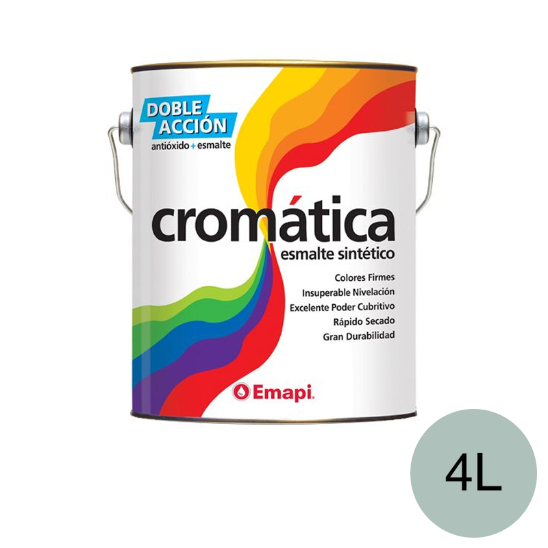Esmalte sintetico Cromatica doble accion exterior interior gris espacial brillante lata x 4l