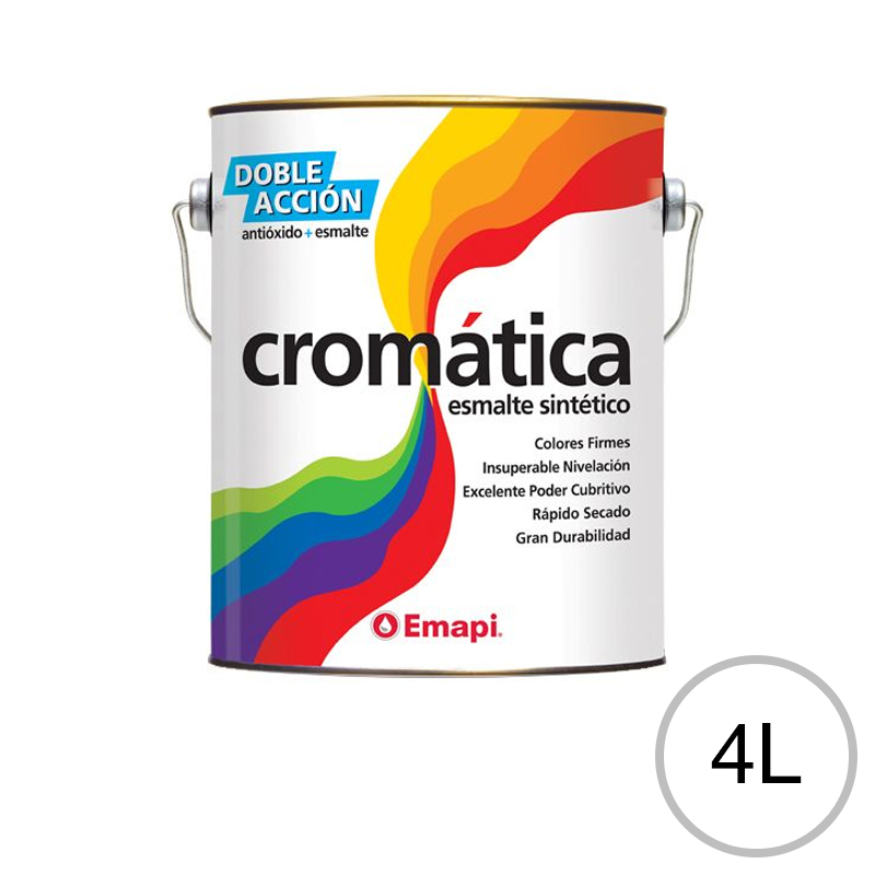 Esmalte sintetico Cromatica doble accion exterior interior blanco satinado lata x 4l