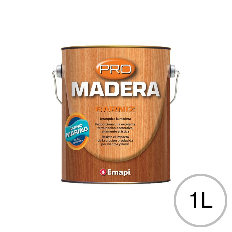 Barniz sintetico Pro Madera exterior interior incoloro mate lata x 1l