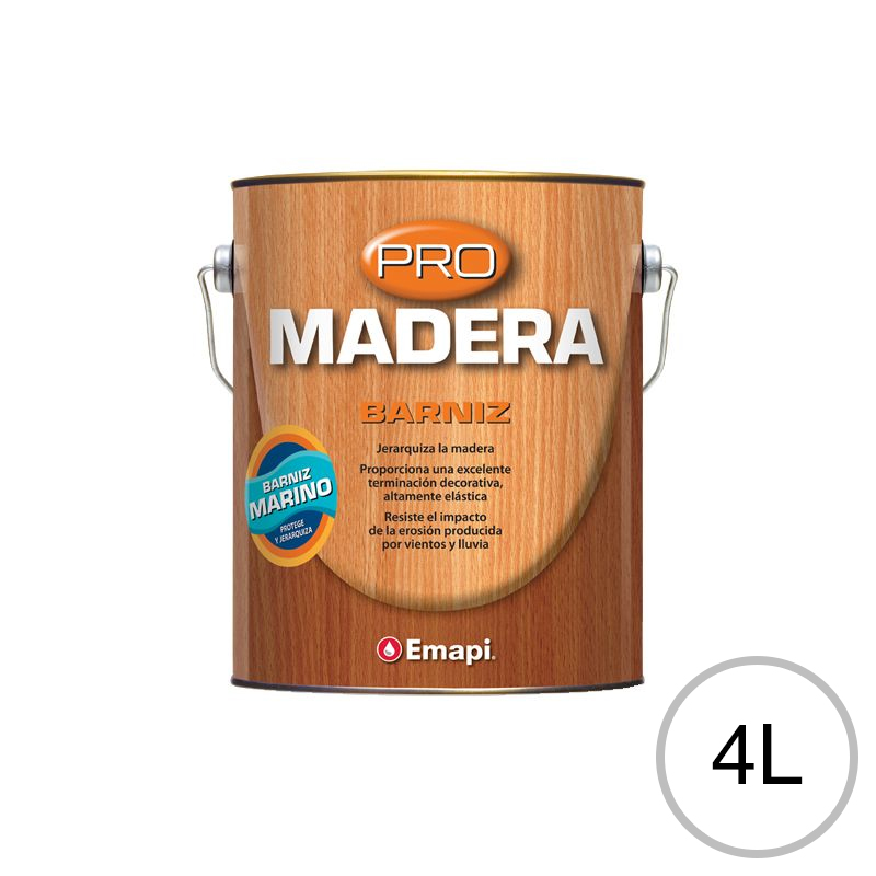 Barniz sintetico Pro Madera exterior interior incoloro mate lata x 4l