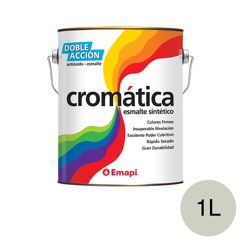 Esmalte sintetico Cromatica doble accion exterior interior gris hielo brillante lata x 1l
