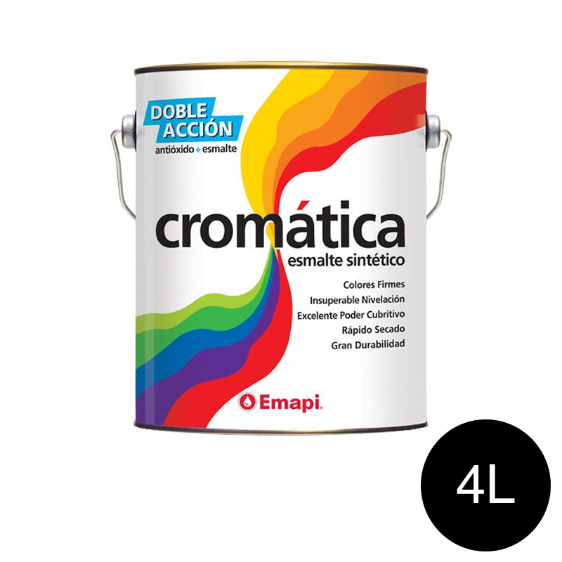 Esmalte sintetico Cromatica doble accion exterior interior negro mate lata x 4l