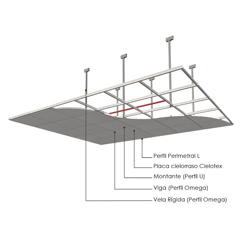Cielorraso Cielotex 605mm X 605mm