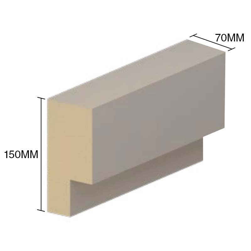 Moldura decorativa Isoforma A15 EPS Isopor F sin revestir exterior 70mm x 150mm x 1m