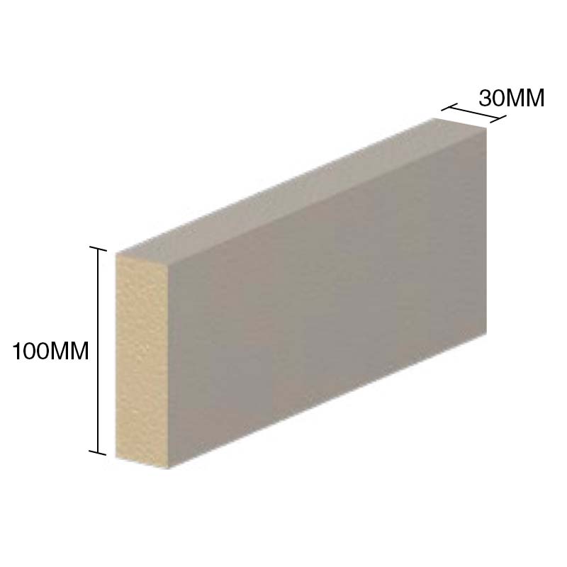 Moldura decorativa Isoforma E10 EPS Isopor F sin revestir exterior 30mm x 100mm x 1m