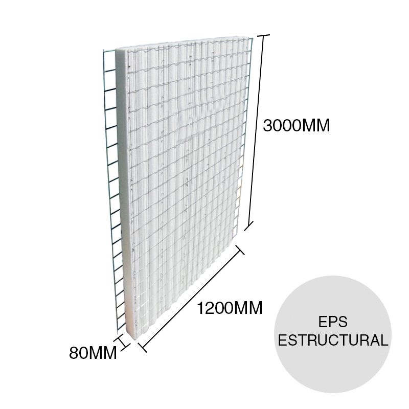 Panel construccion 3D Concrehaus EPS Isopor estructural 80mm x 1200mm x 3000mm