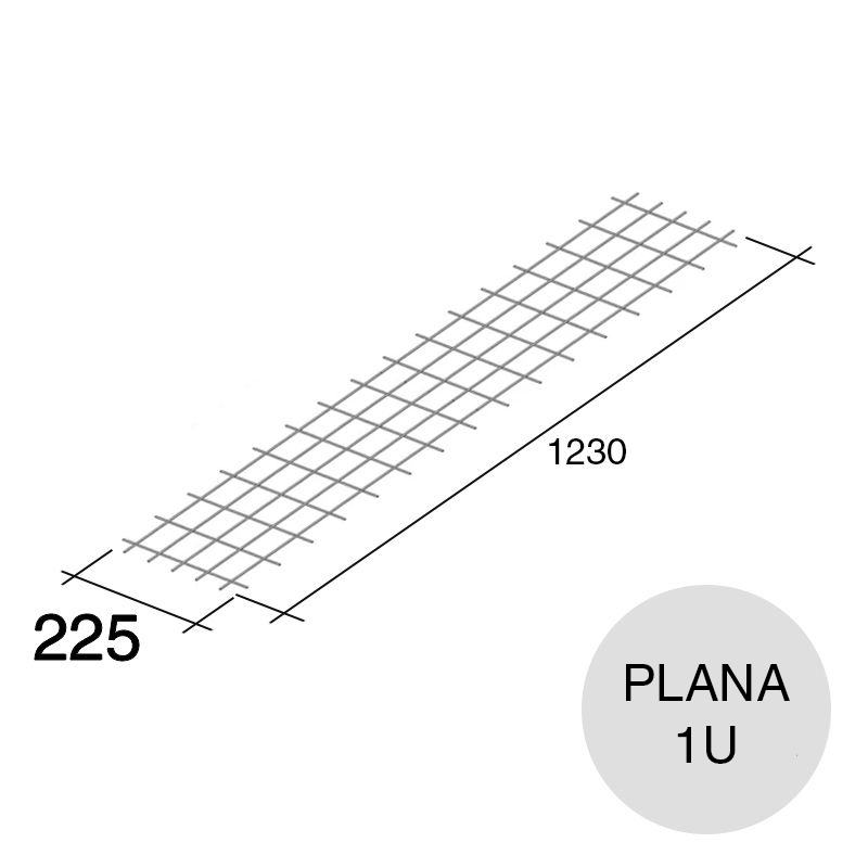 Malla acero plana refuerzo Concrehaus 225mm x 1230mm