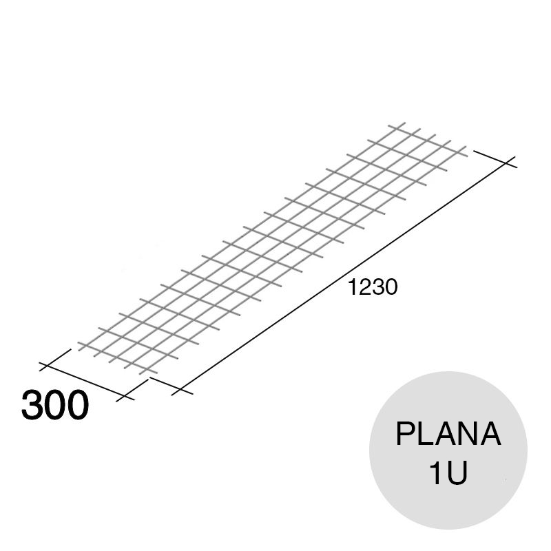 Malla acero plana refuerzo Concrehaus 300mm x 1230mm