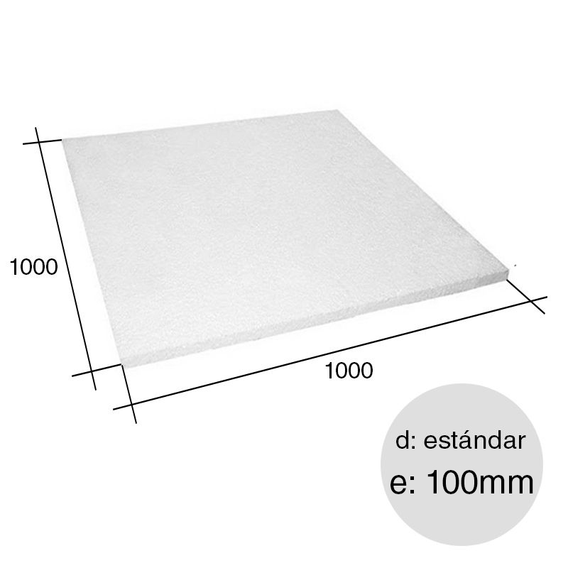 Placa aislante termico Isoplancha EPS densidad STD 100mm x 1000mm x 1000mm