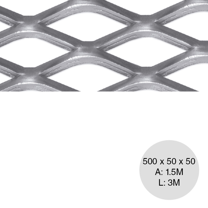Metal desplegado pesado 500 x 50 x 50 x 16kg hoja 1.5m x 3m