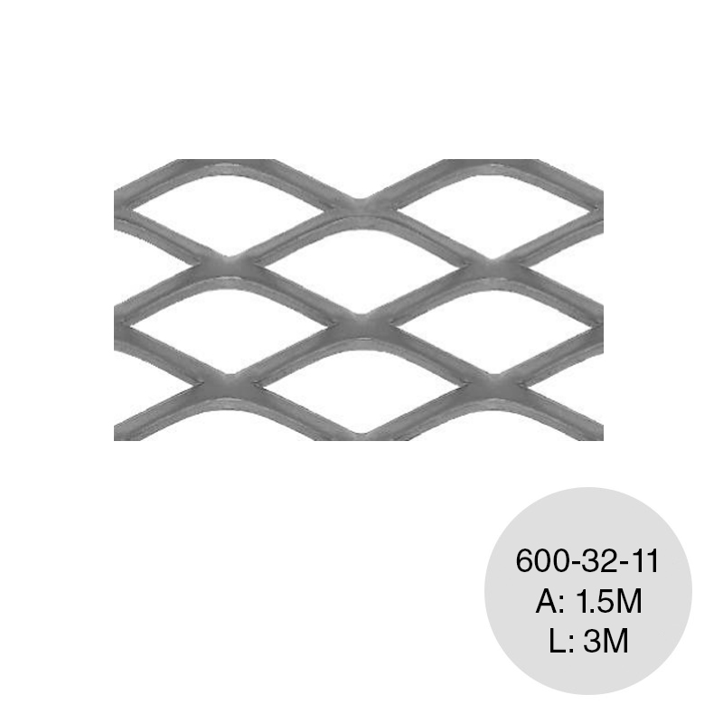 Metal desplegado acero 600 x 32 hoja x 11kg/m² hoja 1.5m x 3m