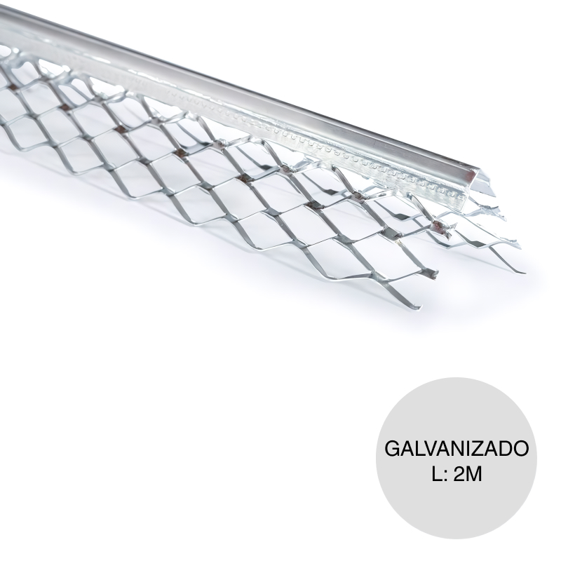 Guardacanto c/alas hierro galvanizado 2m